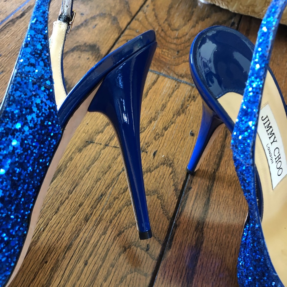 Jimmy Choo blue sparkle heel - Picture 3 of 7